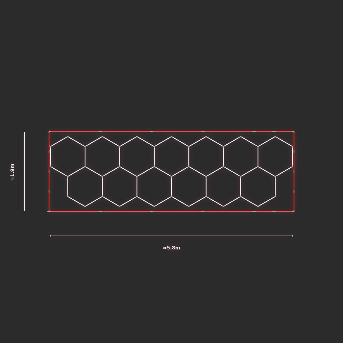 ULTRABEAM LED Light Kit Hex Classic 1.7x5.7m 330W — Red