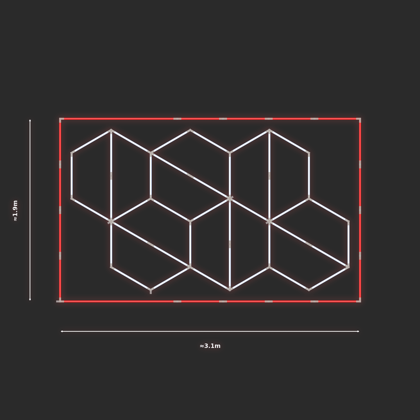 ULTRABEAM LED Light Kit Hex Alternating 2.9x1.7m 234W — Red