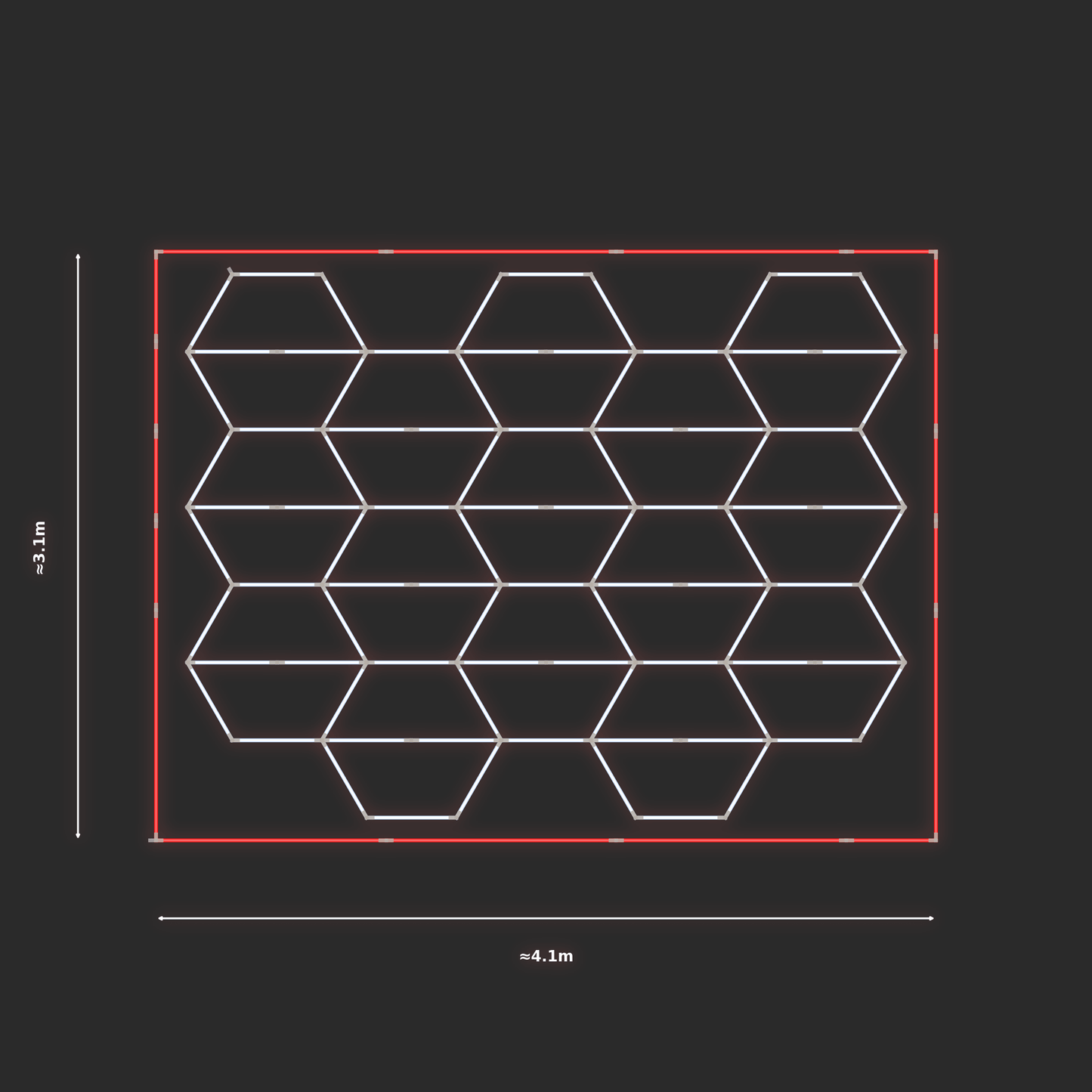 ULTRABEAM LED Light Kit Hex Vertical 2.9x3.8m 540W — Red