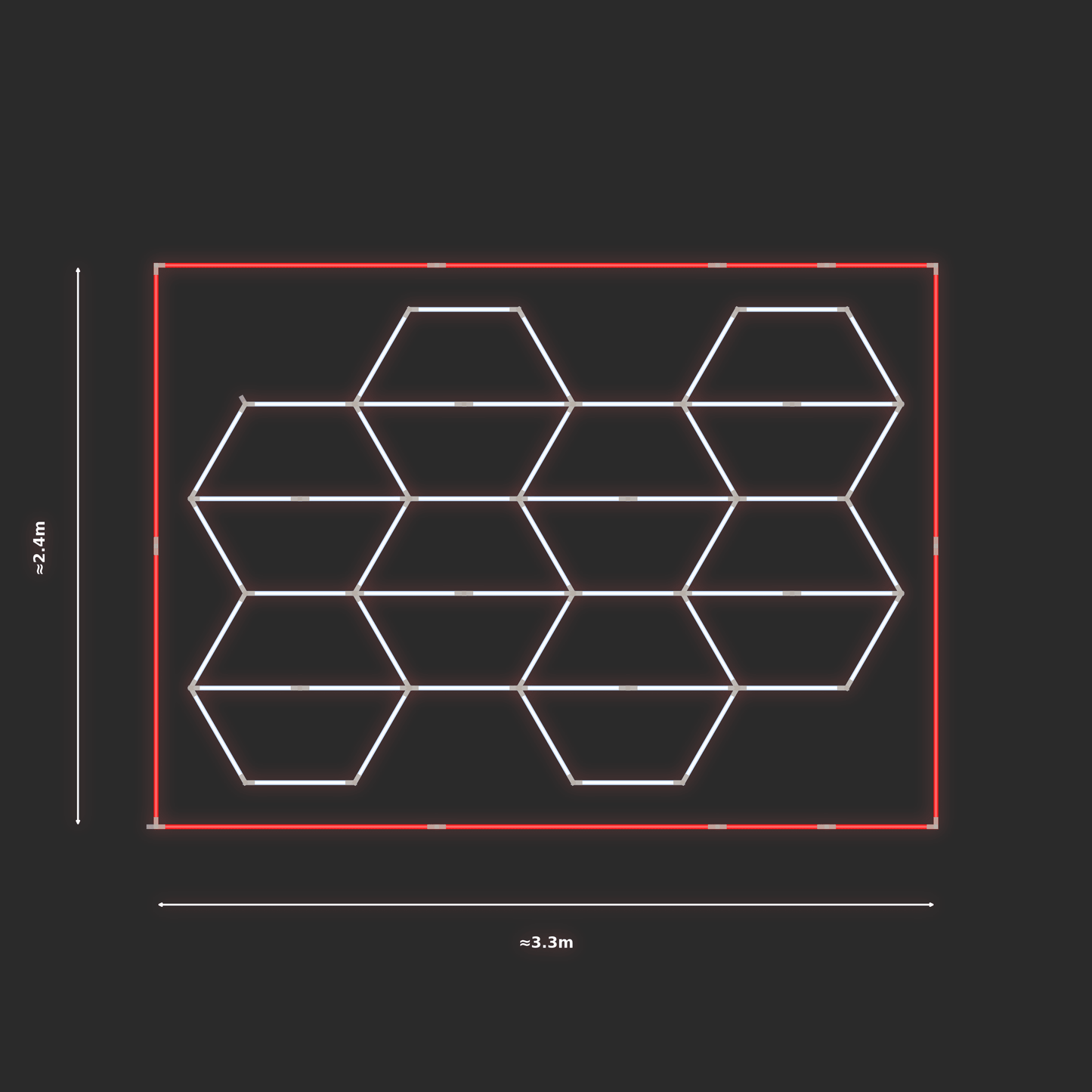 ULTRABEAM LED Light Kit Hex Vertical 2.1x3.1m 306W — Red