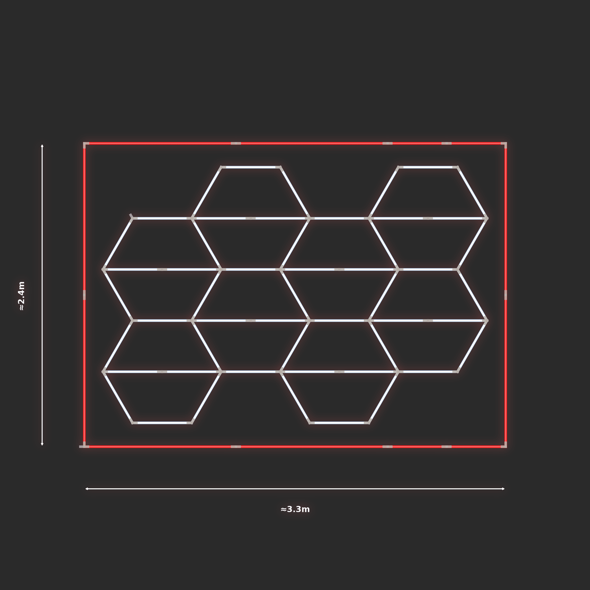 ULTRABEAM LED Light Kit Hex Vertical 2.1x3.1m 306W — Red