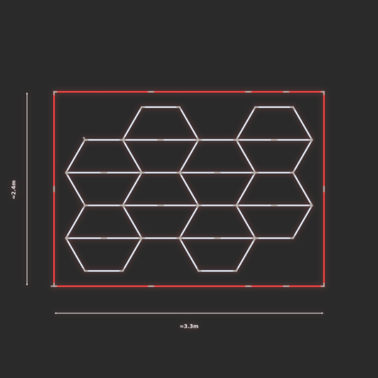 ULTRABEAM LED Light Kit Hex Vertical 2.1x3.1m 306W — Red
