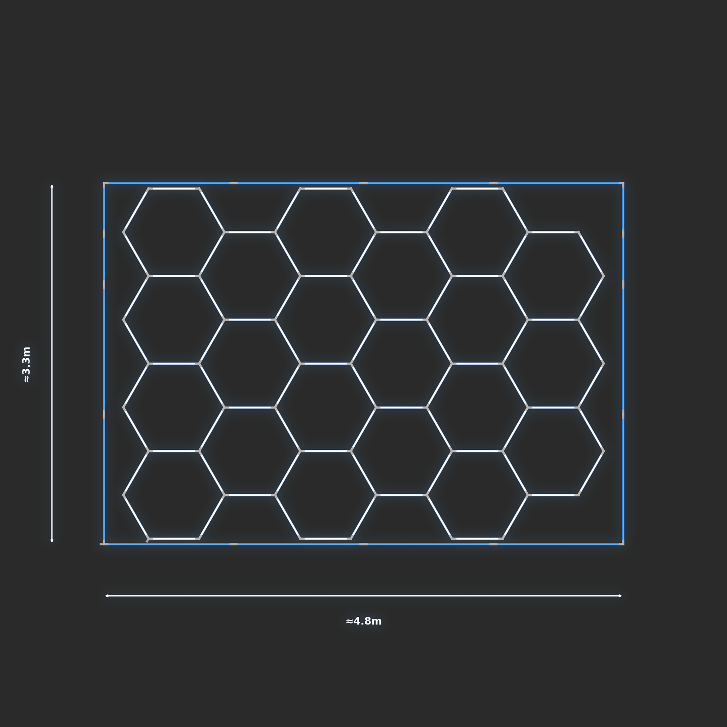 ULTRABEAM LED Light Kit Hex Classic 4.5x3.3m 486W — Blue