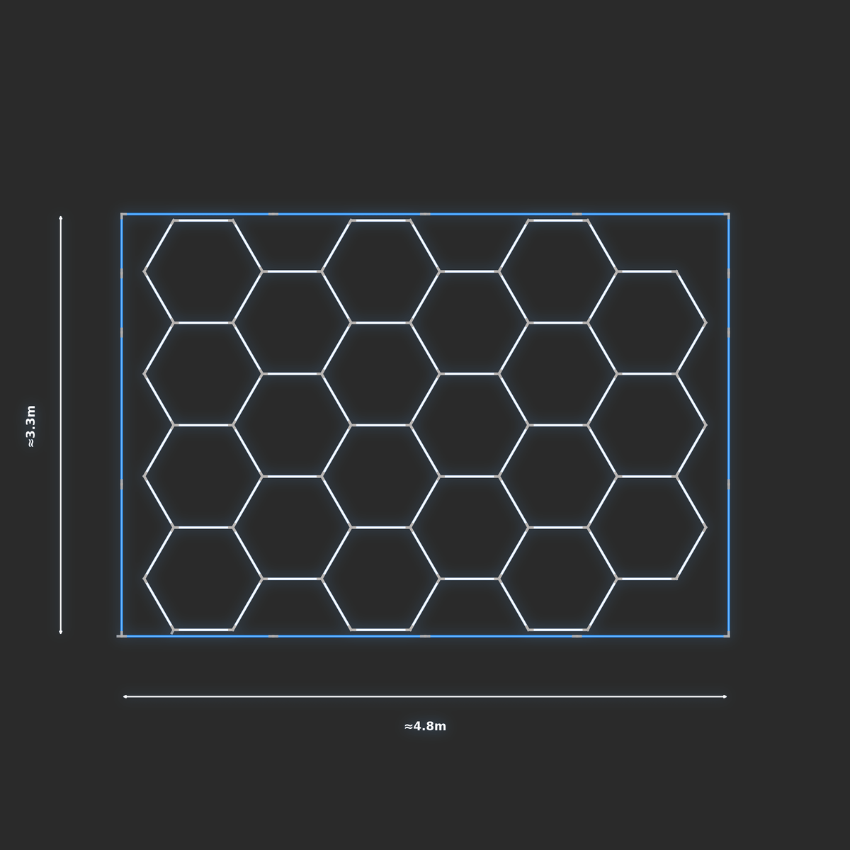 ULTRABEAM LED Light Kit Hex Classic 4.5x3.3m 486W — Blue