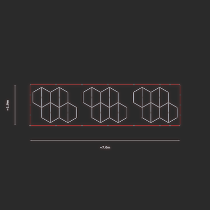 ULTRABEAM LED Light Kit Hex Vertical 2.1x1.7m 162W — Red, 3-pack