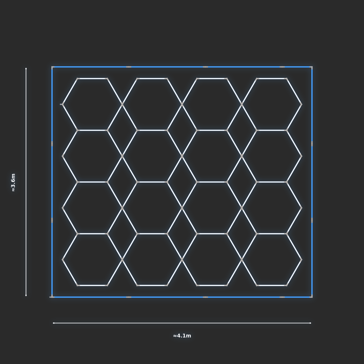 ULTRABEAM LED Light Kit Hex Parallel 3.3x3.8m 504W — Blue