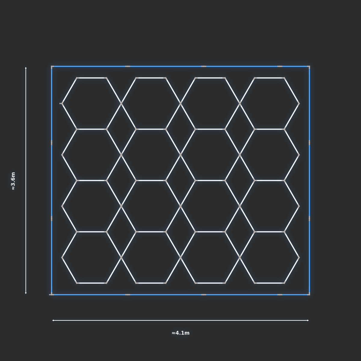 ULTRABEAM LED Light Kit Hex Parallel 3.3x3.8m 504W — Blue
