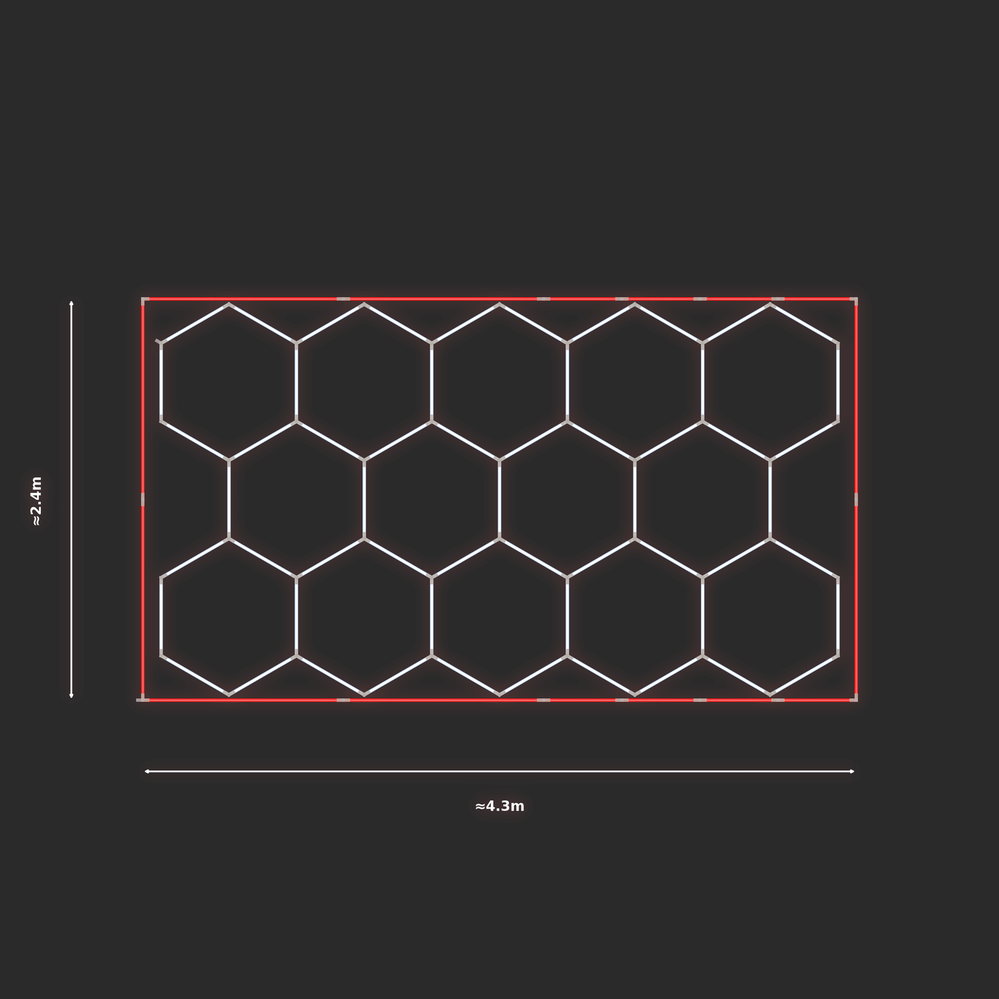 ULTRABEAM LED Light Kit Hex Classic 2.4x4.1m 342W — Red