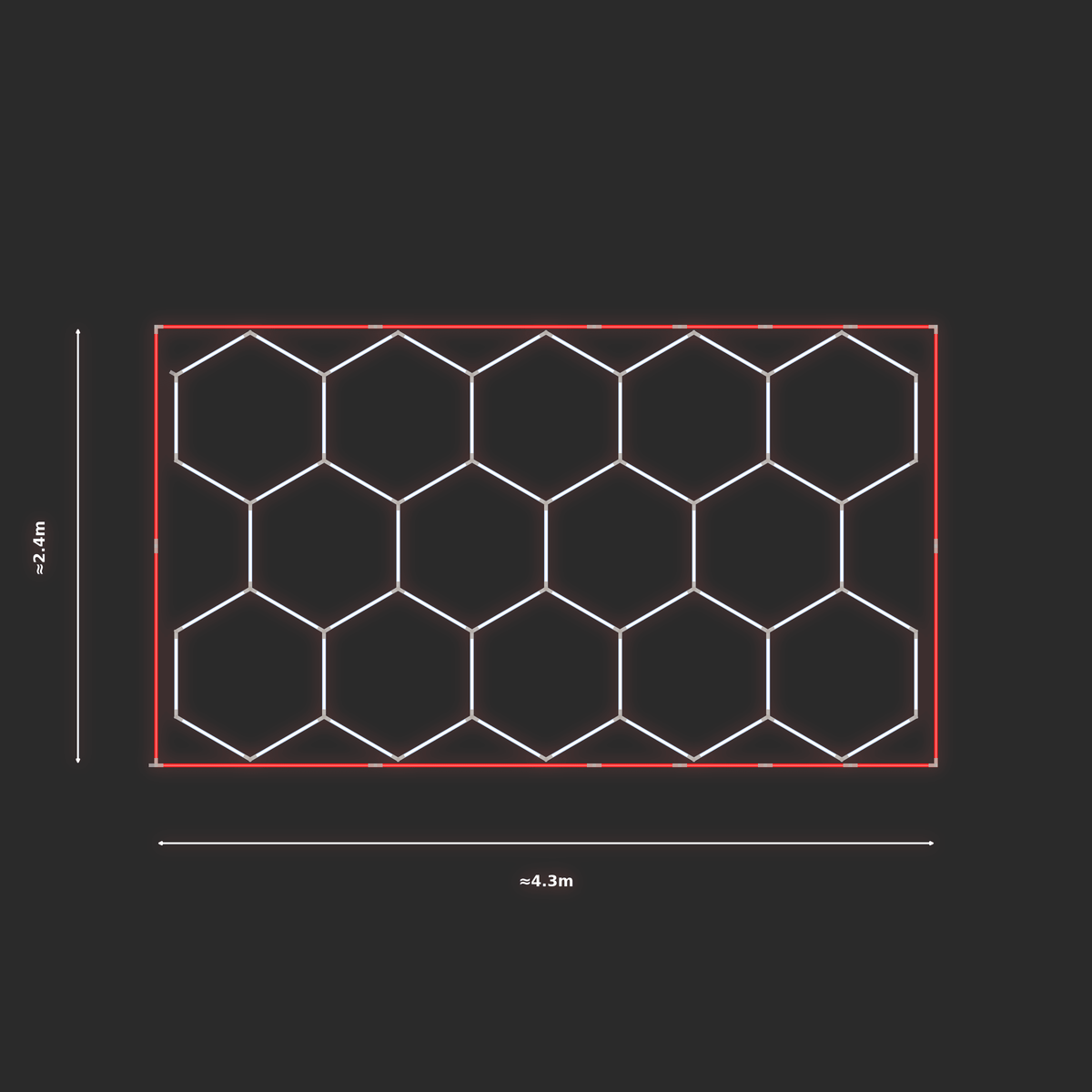 ULTRABEAM LED Light Kit Hex Classic 2.4x4.1m 342W — Red