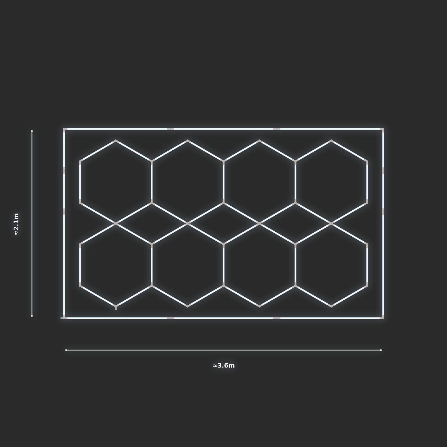 ULTRABEAM LED Light Kit Hex Parallel 3.3x1.9m 252W — Cool White