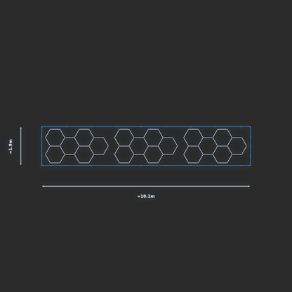 ULTRABEAM LED Light Kit Hex Classic 3.1x1.7m 168W — Blue, 3-pack