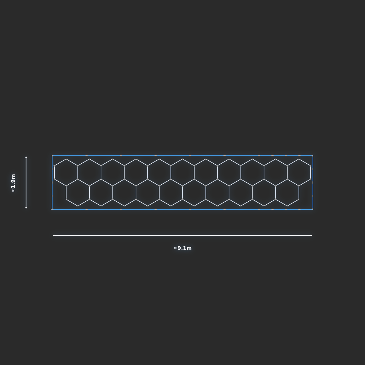ULTRABEAM LED Light Kit Hex Classic 1.7x9m 522W — Blue
