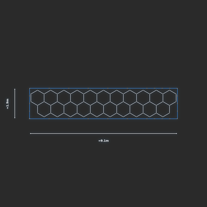 ULTRABEAM LED Light Kit Hex Classic 1.7x9m 522W — Blue