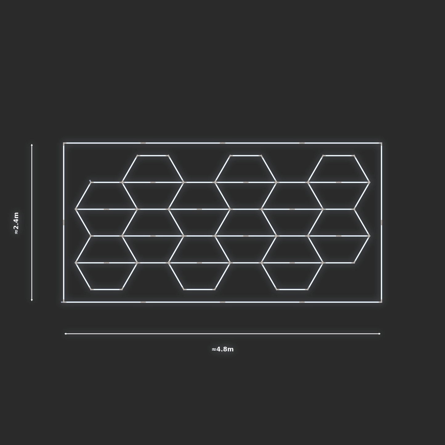 ULTRABEAM LED Light Kit Hex Vertical 2.1x4.5m 450W — Cool White