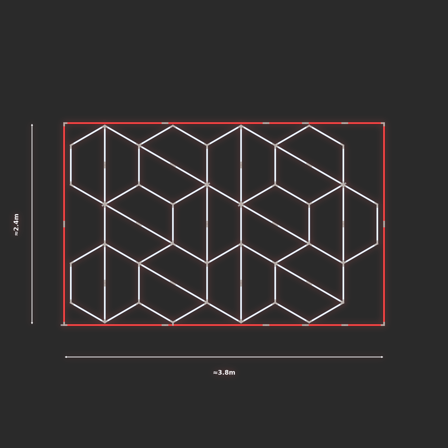 ULTRABEAM LED Light Kit Hex Alternating 3.7x2.4m 438W — Red