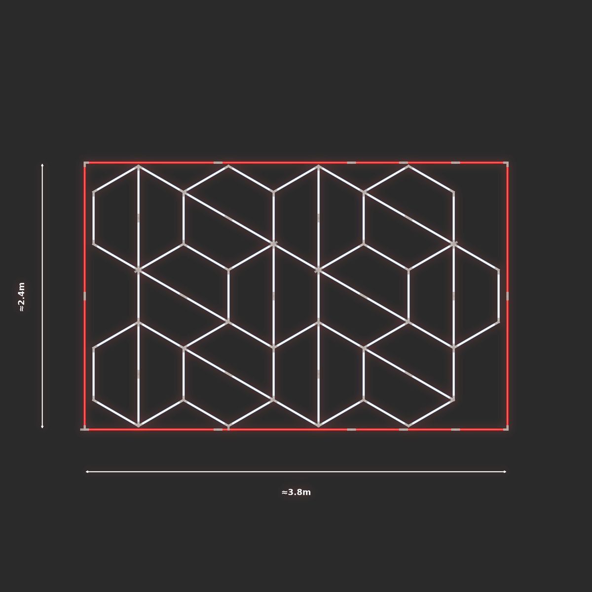 ULTRABEAM LED Light Kit Hex Alternating 3.7x2.4m 438W — Red