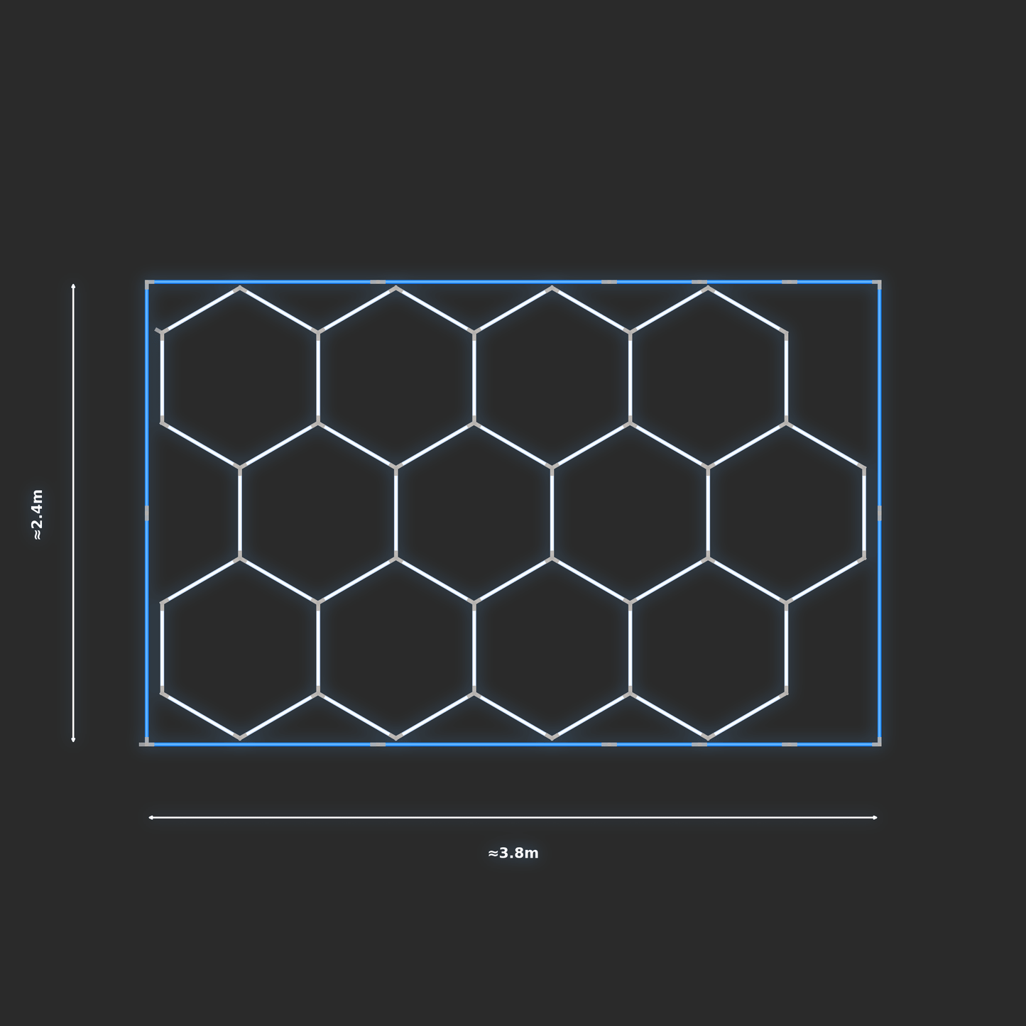 ULTRABEAM LED Light Kit Hex Classic 2.4x3.7m 294W — Blue