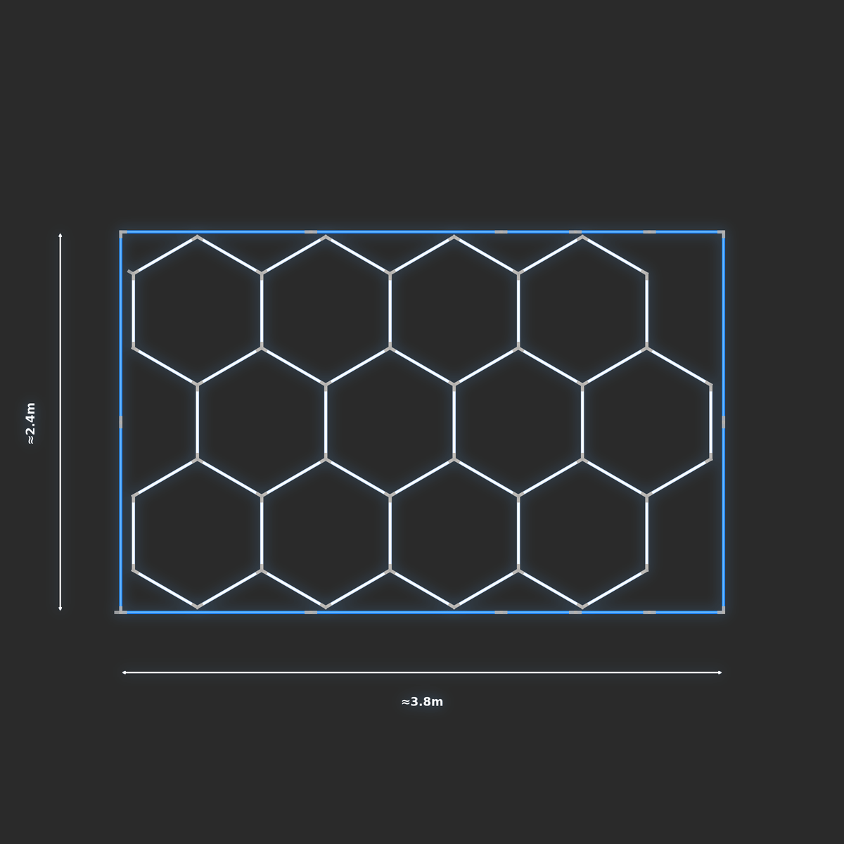 ULTRABEAM LED Light Kit Hex Classic 2.4x3.7m 294W — Blue