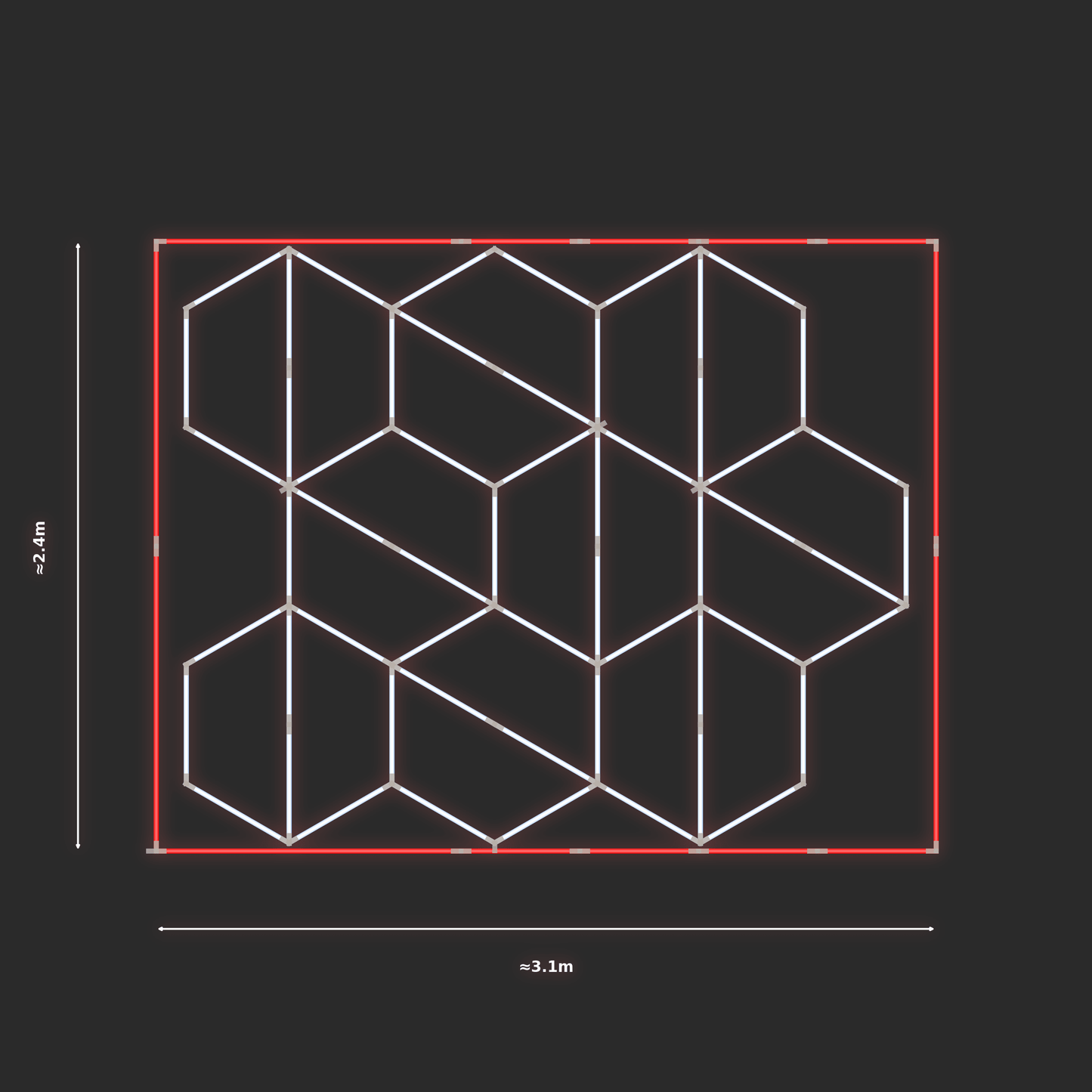 ULTRABEAM LED Light Kit Hex Alternating 2.9x2.4m 336W — Red