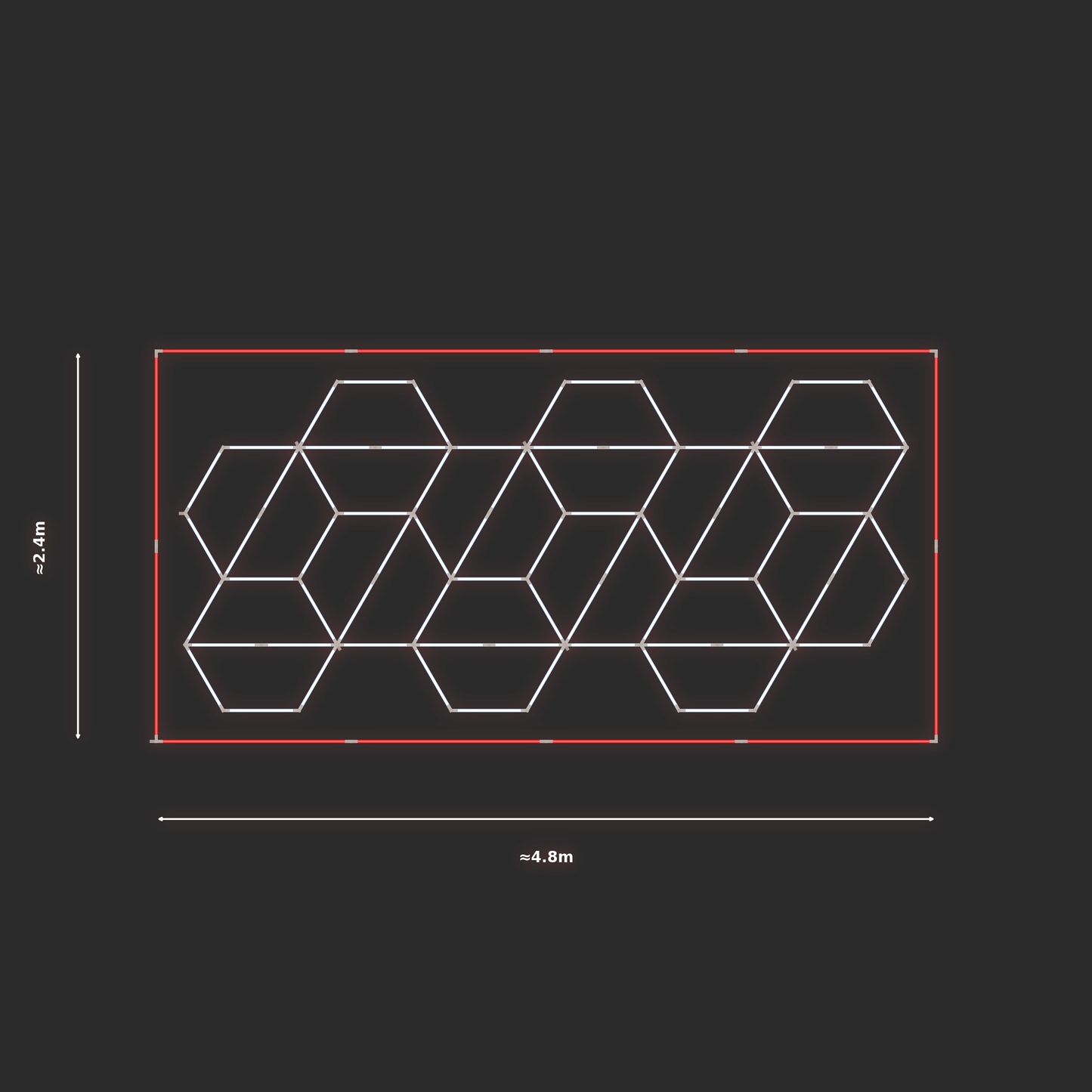 ULTRABEAM LED Light Kit Hex Alternating 2.1x4.5m 450W — Red