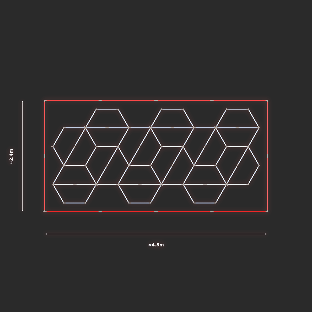 ULTRABEAM LED Light Kit Hex Alternating 2.1x4.5m 450W — Red