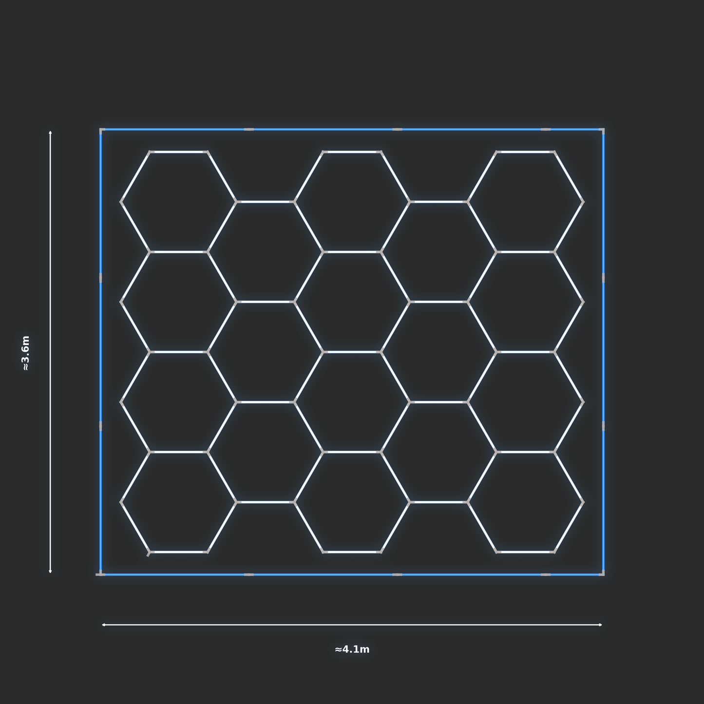 ULTRABEAM LED Light Kit Hex Classic 3.8x3.3m 426W — Blue