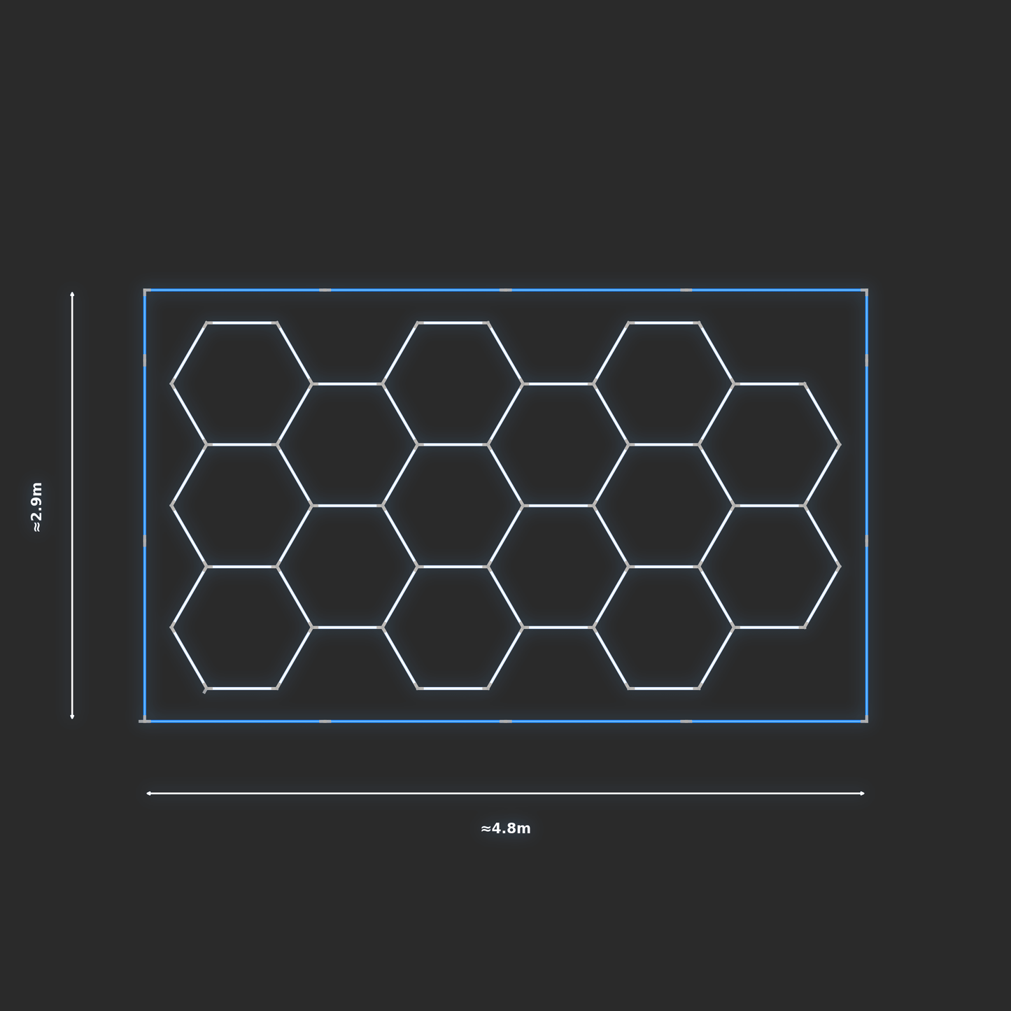 ULTRABEAM LED Light Kit Hex Classic 4.5x2.5m 366W — Blue