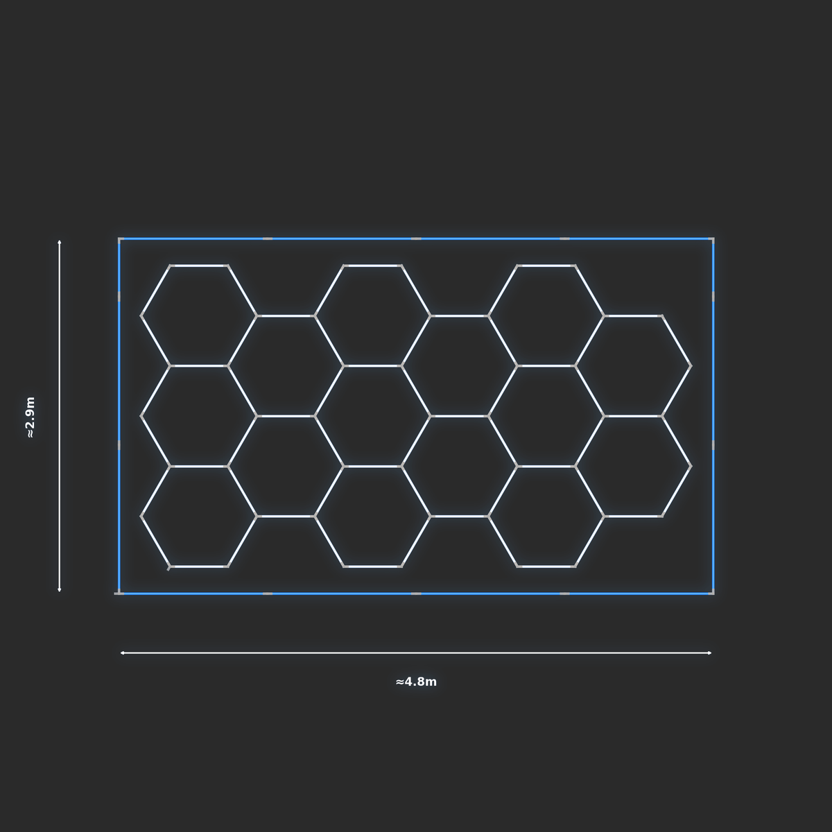 ULTRABEAM LED Light Kit Hex Classic 4.5x2.5m 366W — Blue