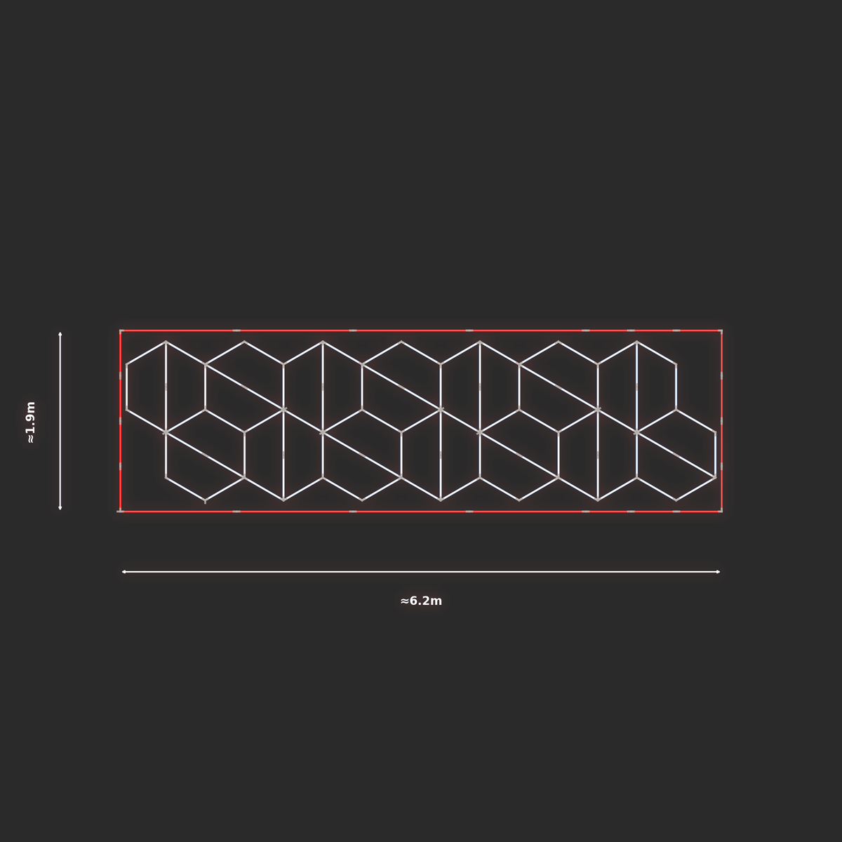 ULTRABEAM LED Light Kit Hex Alternating 6.1x1.7m 522W — Red