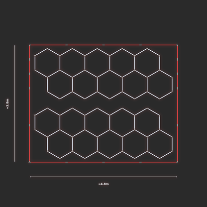 ULTRABEAM LED Light Kit Hex Classic 1.7x4.5m 258W — Red, 2-pack