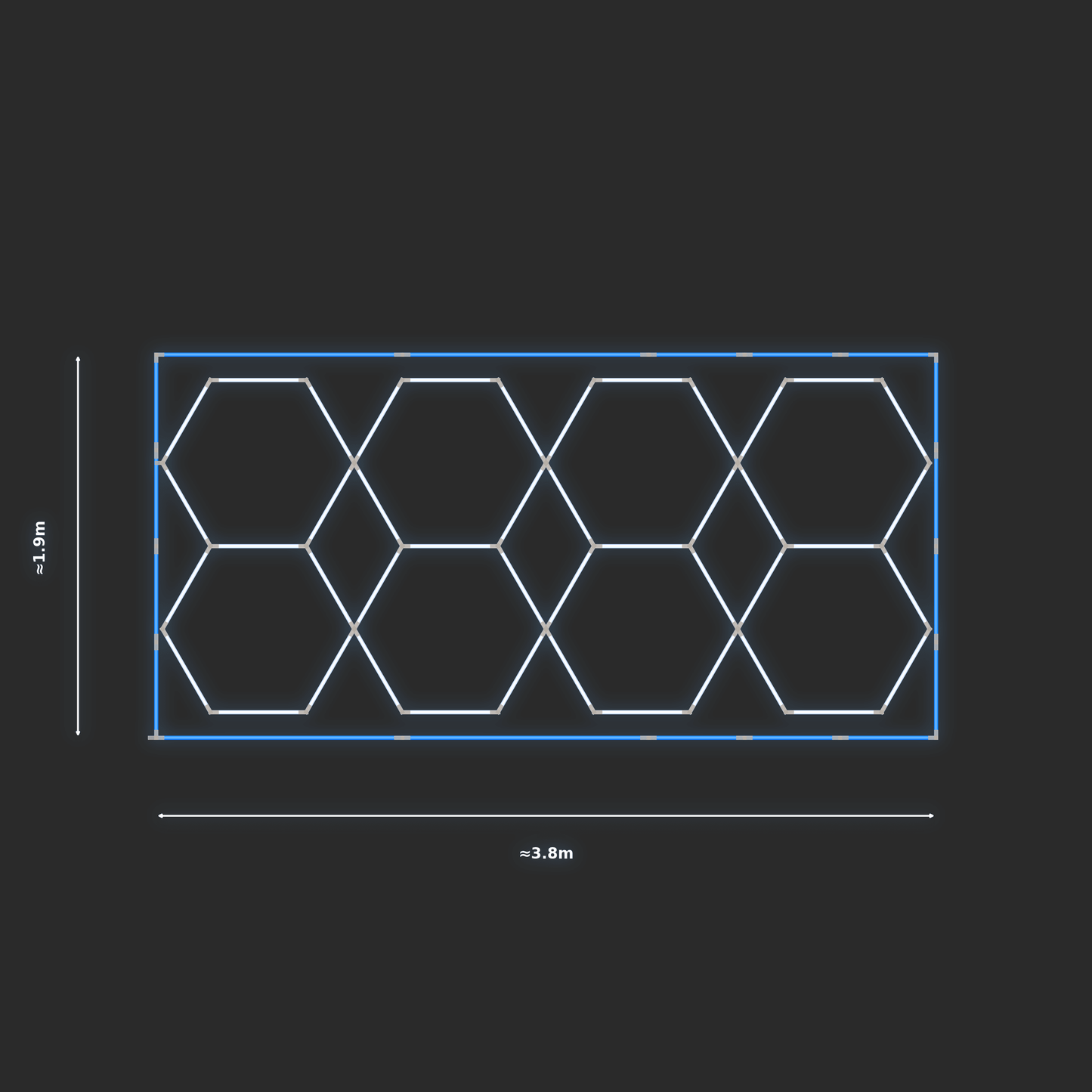 ULTRABEAM LED Light Kit Hex Parallel 1.7x3.8m 264W — Blue