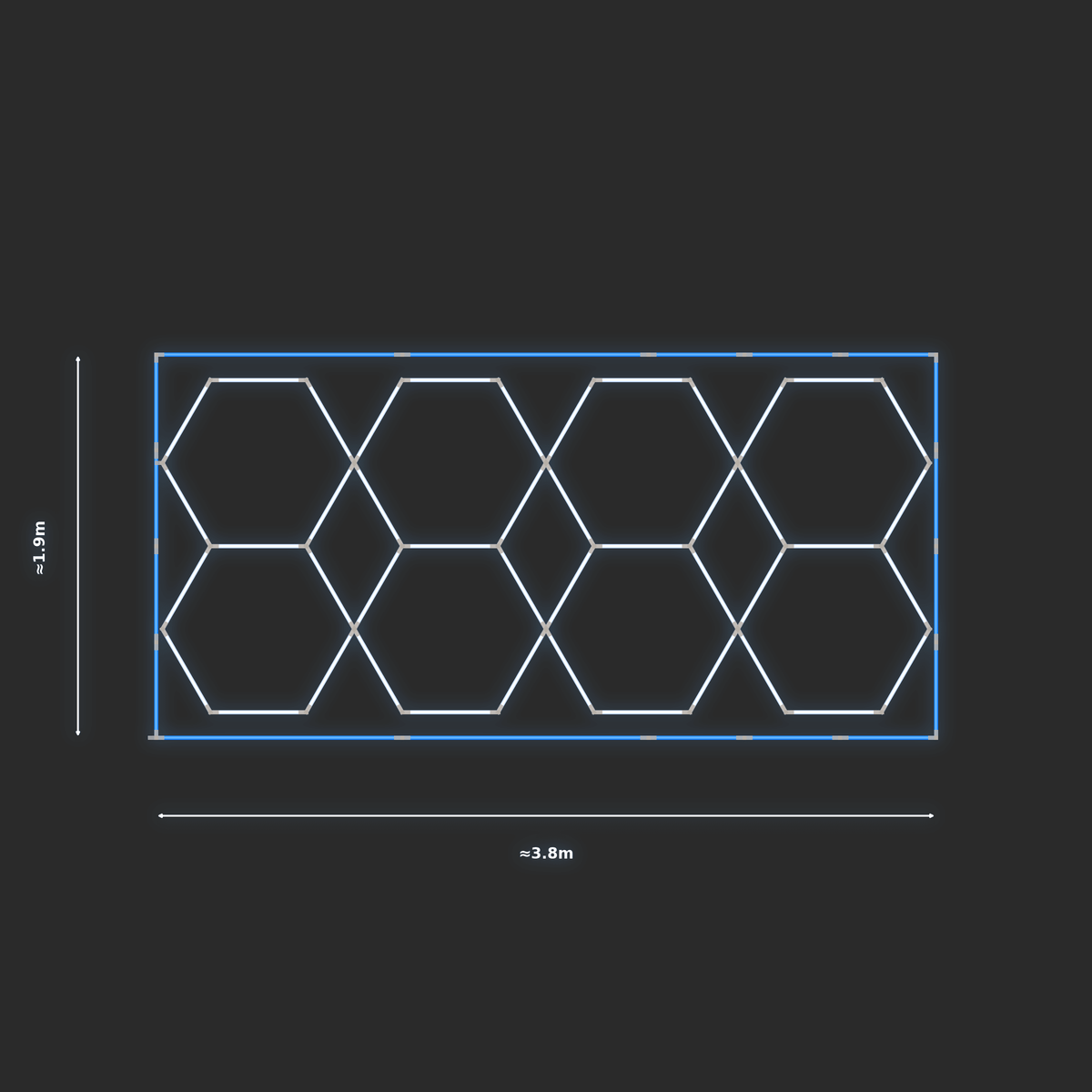 ULTRABEAM LED Light Kit Hex Parallel 1.7x3.8m 264W — Blue