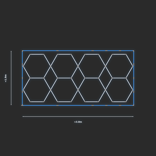 ULTRABEAM LED Light Kit Hex Parallel 1.7x3.8m 264W — Blue