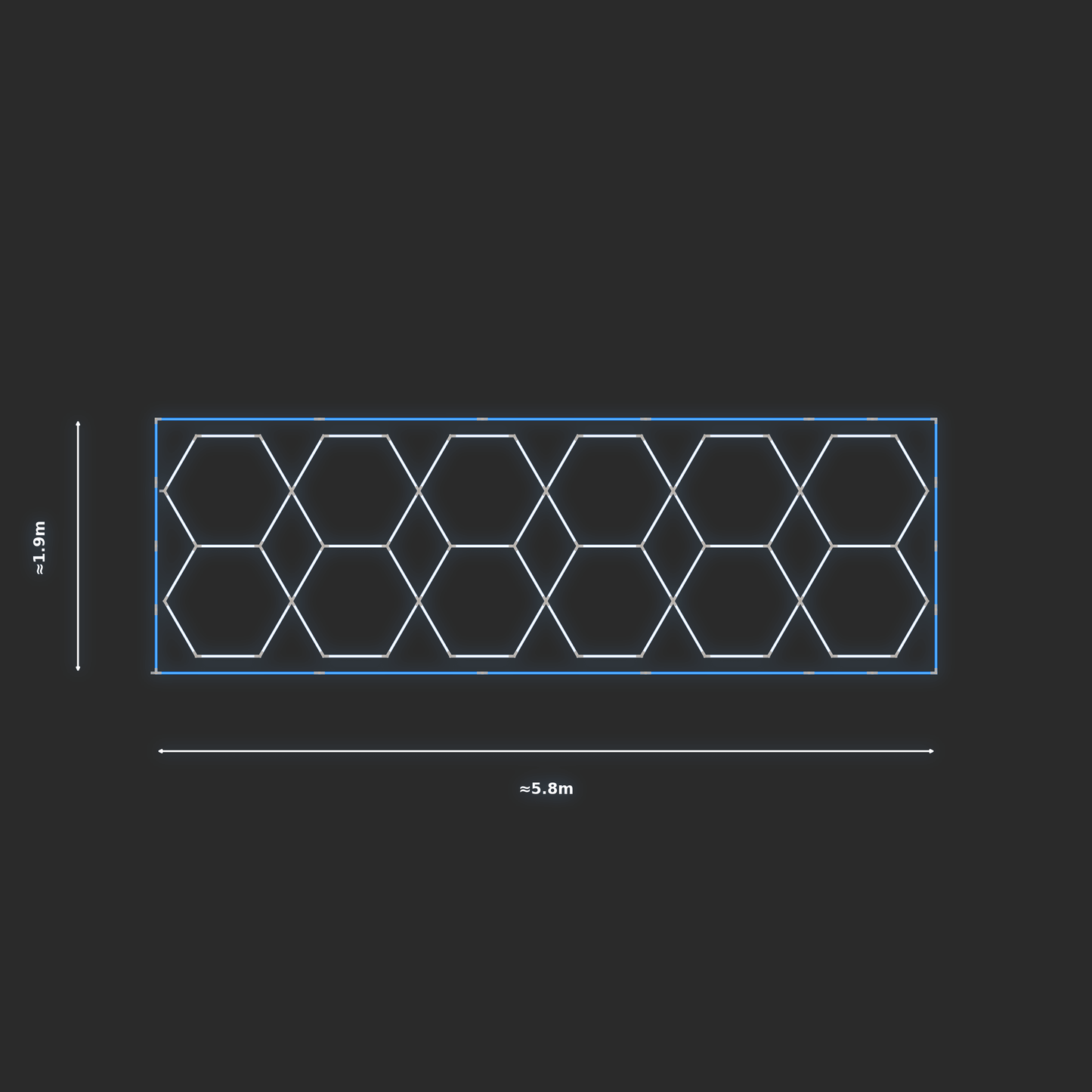 ULTRABEAM LED Light Kit Hex Parallel 1.7x5.7m 396W — Blue