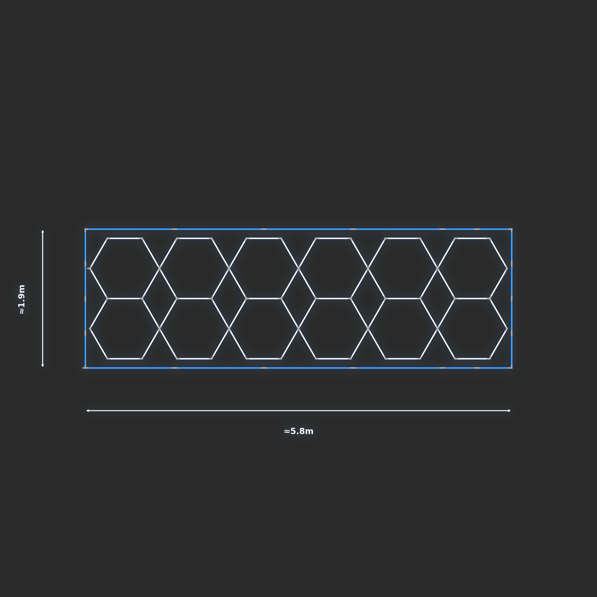 ULTRABEAM LED Light Kit Hex Parallel 1.7x5.7m 396W — Blue