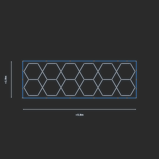 ULTRABEAM LED Light Kit Hex Parallel 1.7x5.7m 396W — Blue