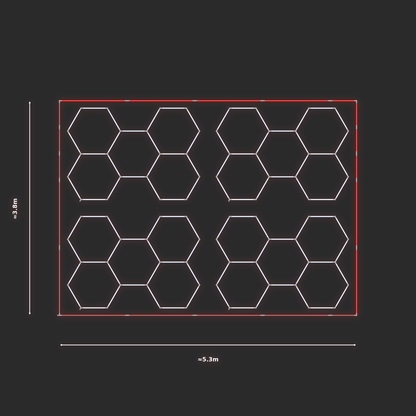 ULTRABEAM LED Light Kit Hex Classic 2.4x1.7m 144W — Red, 4-pack