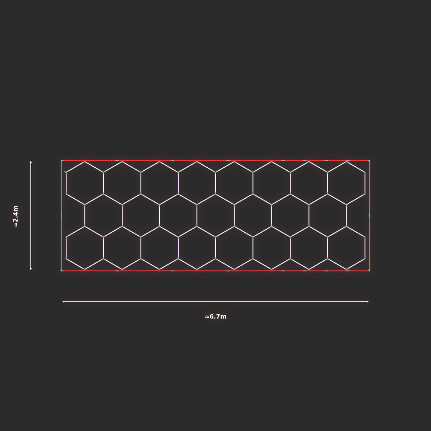 ULTRABEAM LED Light Kit Hex Classic 2.4x6.5m 540W — Red