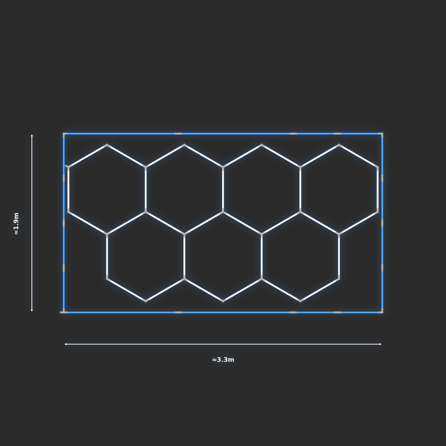 ULTRABEAM LED Light Kit Hex Classic 1.7x3.3m 186W — Blue