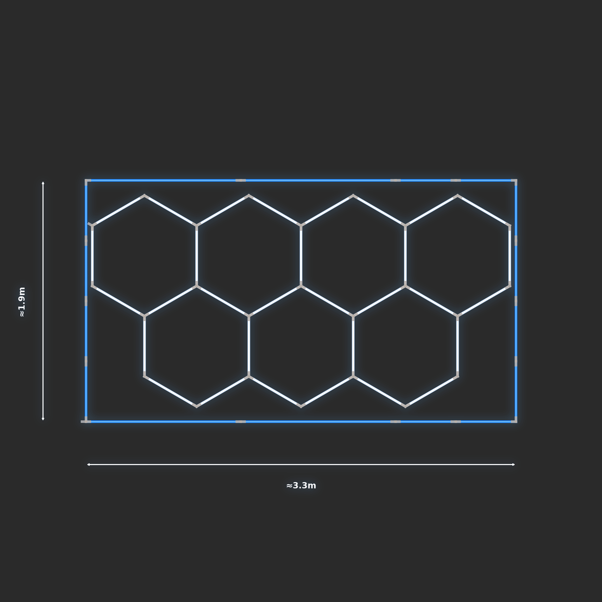 ULTRABEAM LED Light Kit Hex Classic 1.7x3.3m 186W — Blue