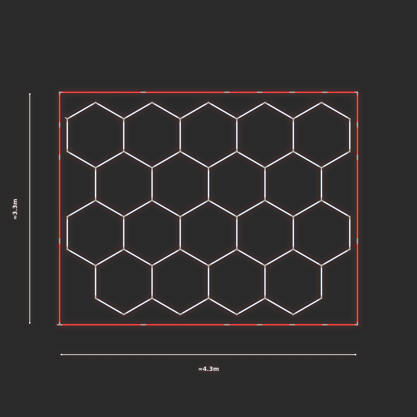 ULTRABEAM LED Light Kit Hex Classic 3.1x4.1m 420W — Red