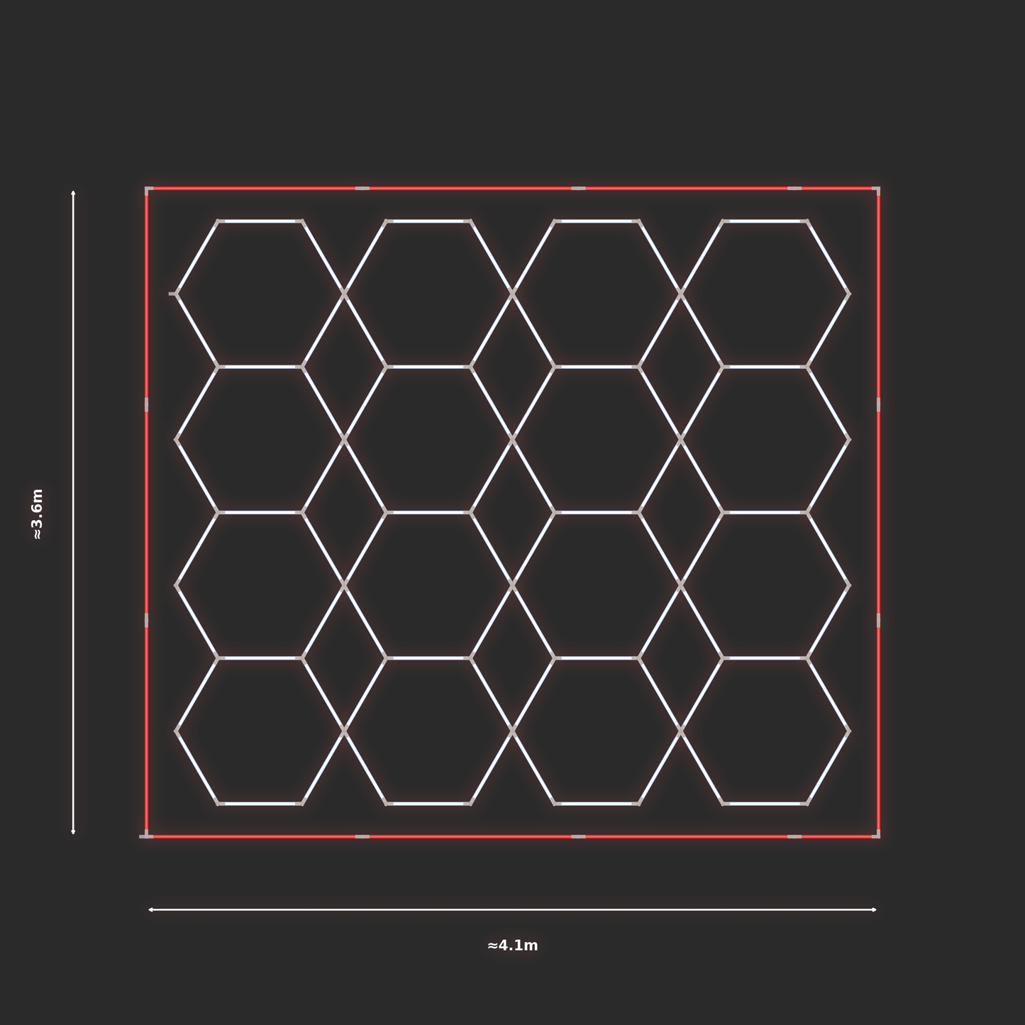 ULTRABEAM LED Light Kit Hex Parallel 3.3x3.8m 504W — Red