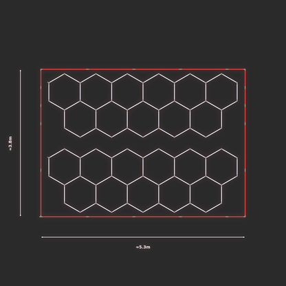 ULTRABEAM LED Light Kit Hex Classic 1.7x4.9m 282W — Red, 2-pack