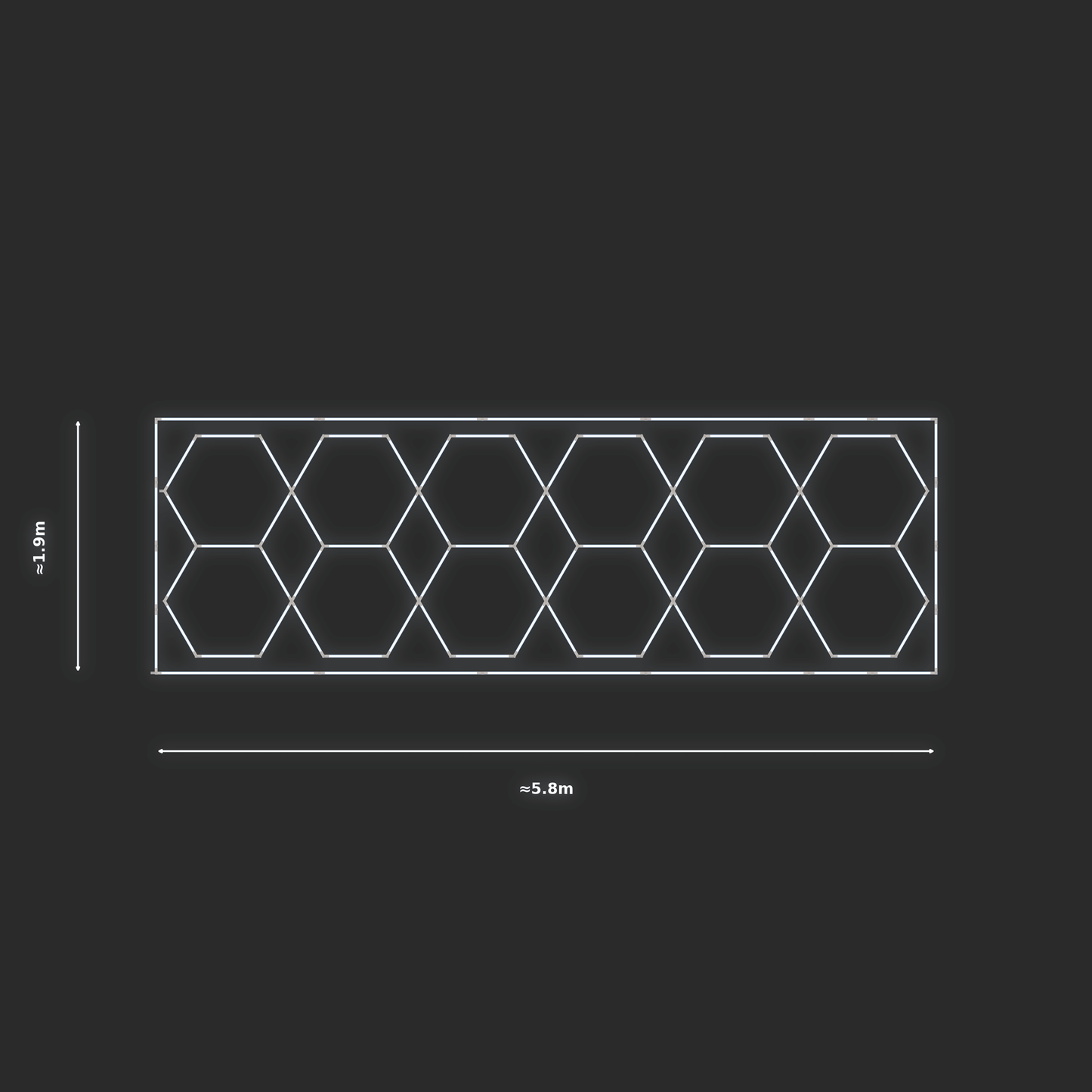 ULTRABEAM LED Light Kit Hex Parallel 1.7x5.7m 396W — Cool White