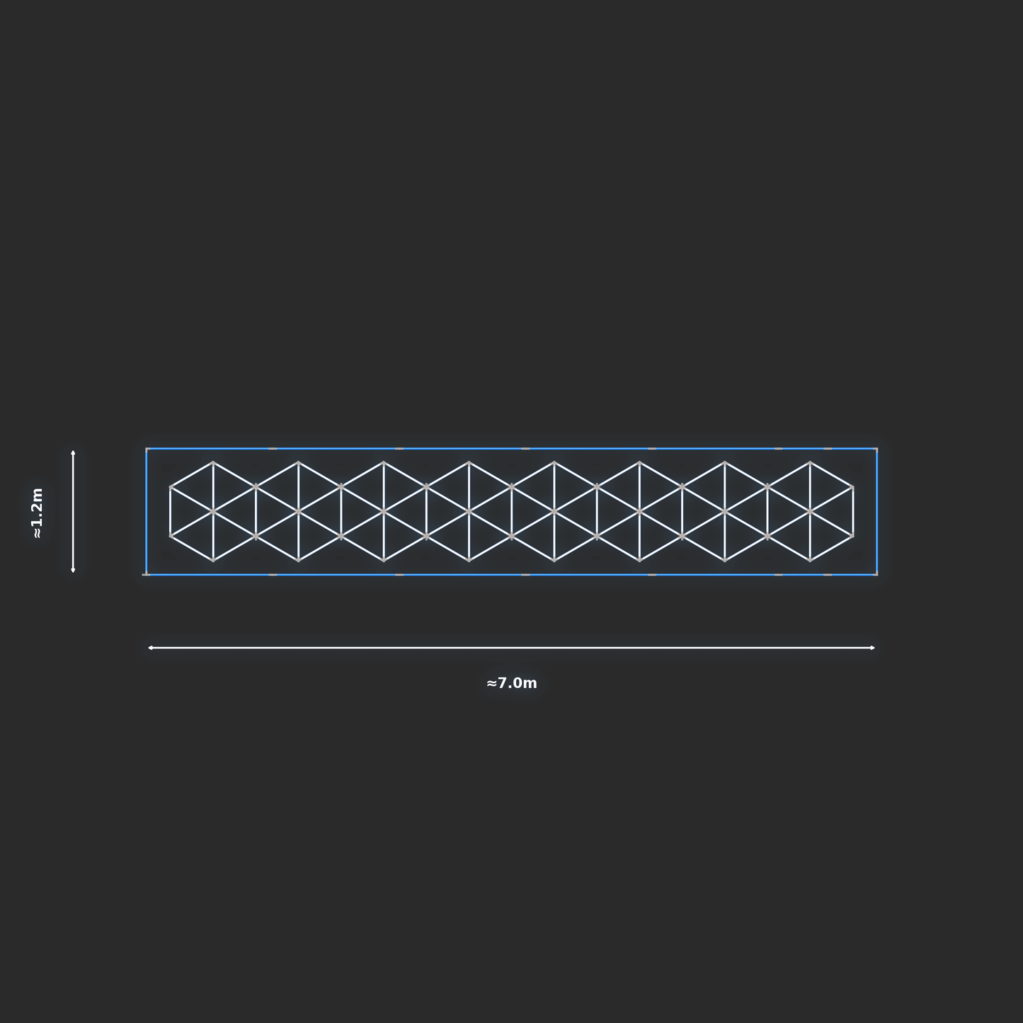 ULTRABEAM LED Light Kit Hex Subdivided 6.5x1m 534W — Blue