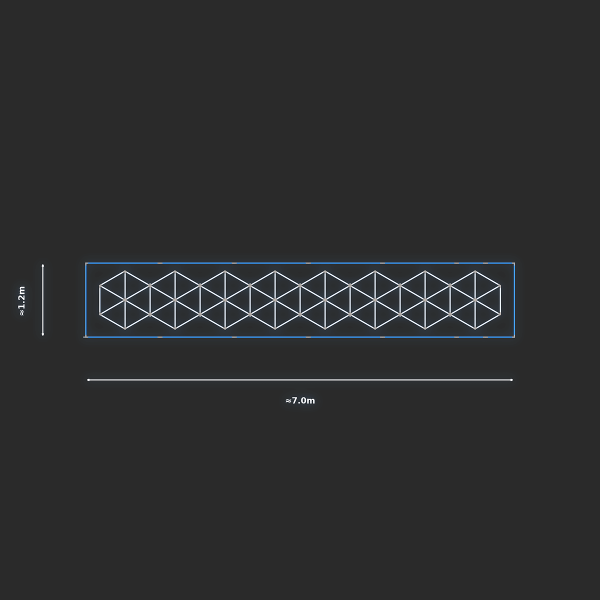 ULTRABEAM LED Light Kit Hex Subdivided 6.5x1m 534W — Blue