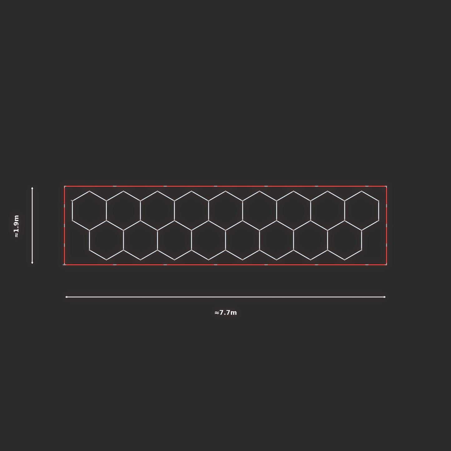ULTRABEAM LED Light Kit Hex Classic 1.7x7.3m 426W — Red