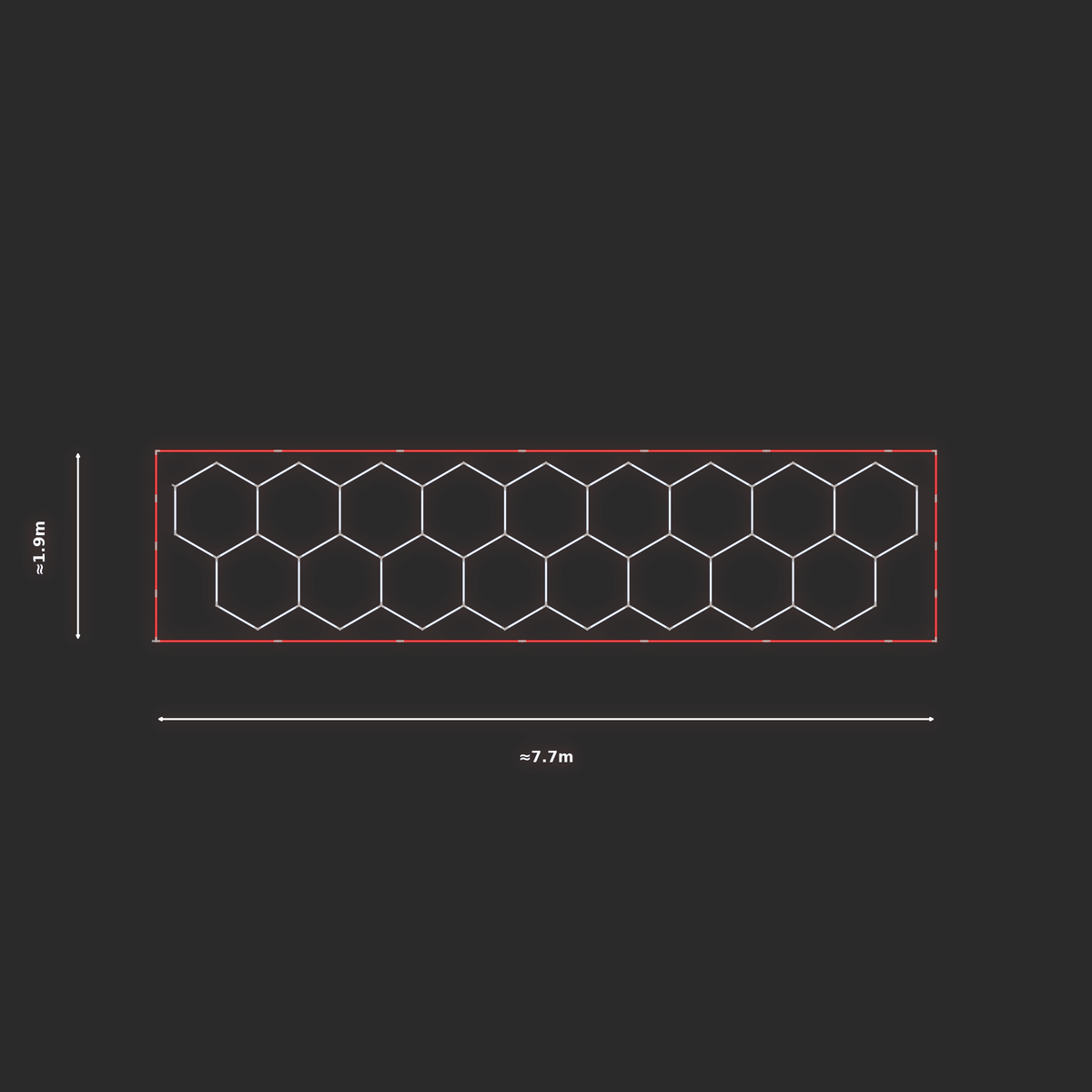 ULTRABEAM LED Light Kit Hex Classic 1.7x7.3m 426W — Red