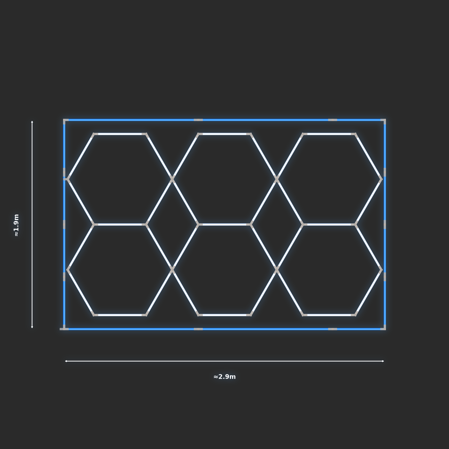 ULTRABEAM LED Light Kit Hex Parallel 1.7x2.8m 198W — Blue