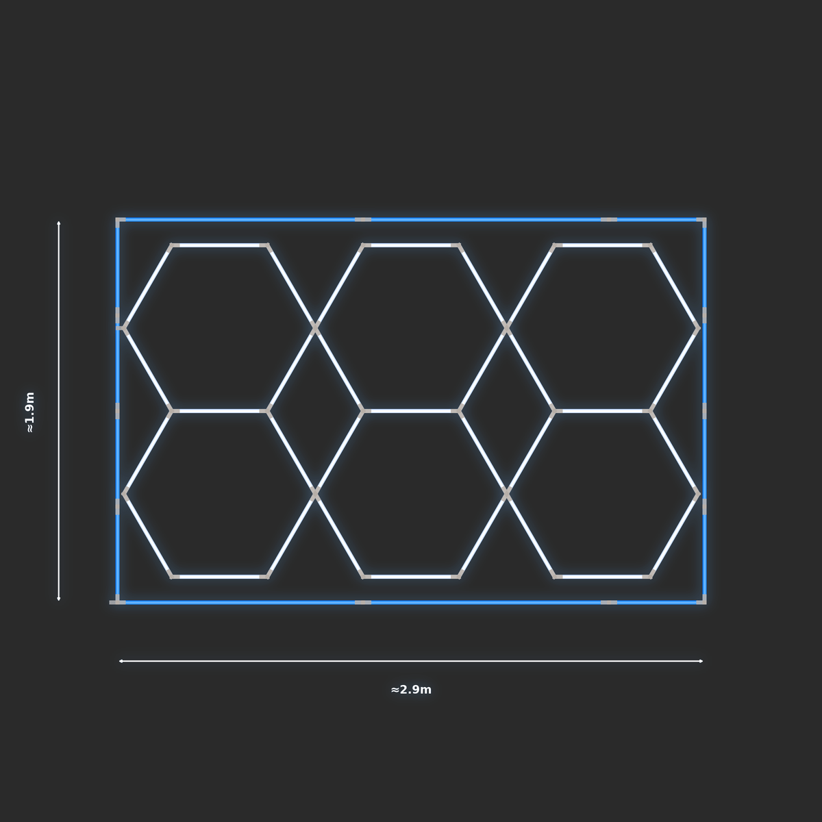 ULTRABEAM LED Light Kit Hex Parallel 1.7x2.8m 198W — Blue